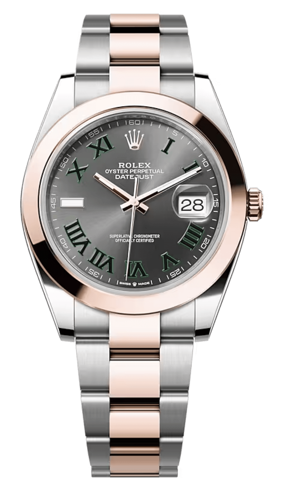 Rolex Datejust 41 Everose Rolesor Slate Roman Oyster Men’s Watch (126301)