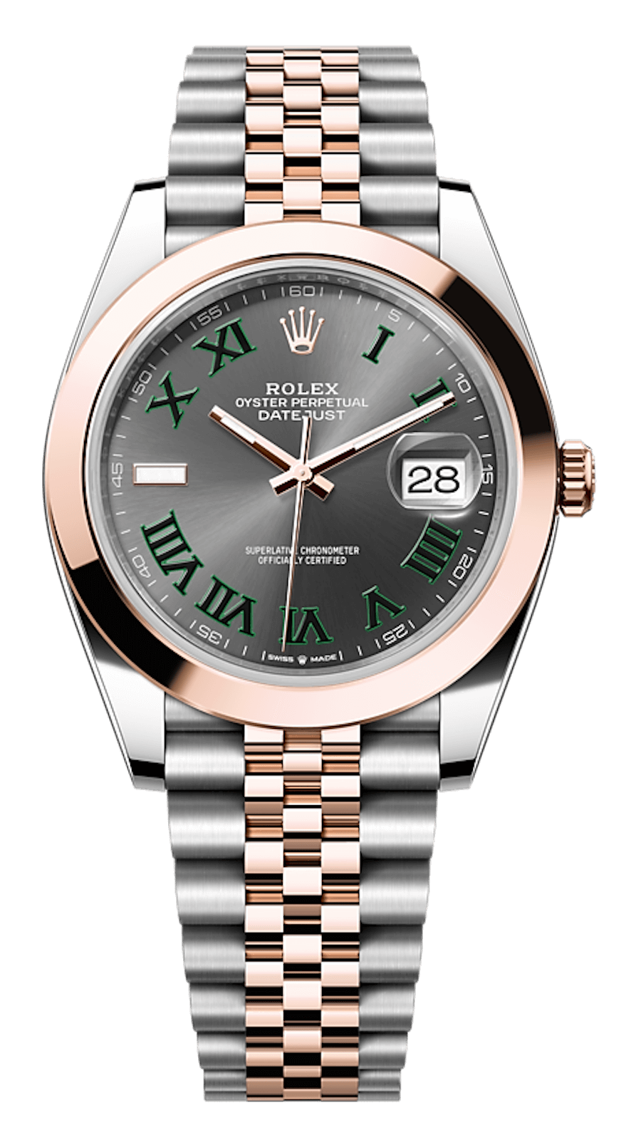 Rolex Datejust 41 Everose Rolesor Slate Roman Jubilee Men’s Watch (126301)