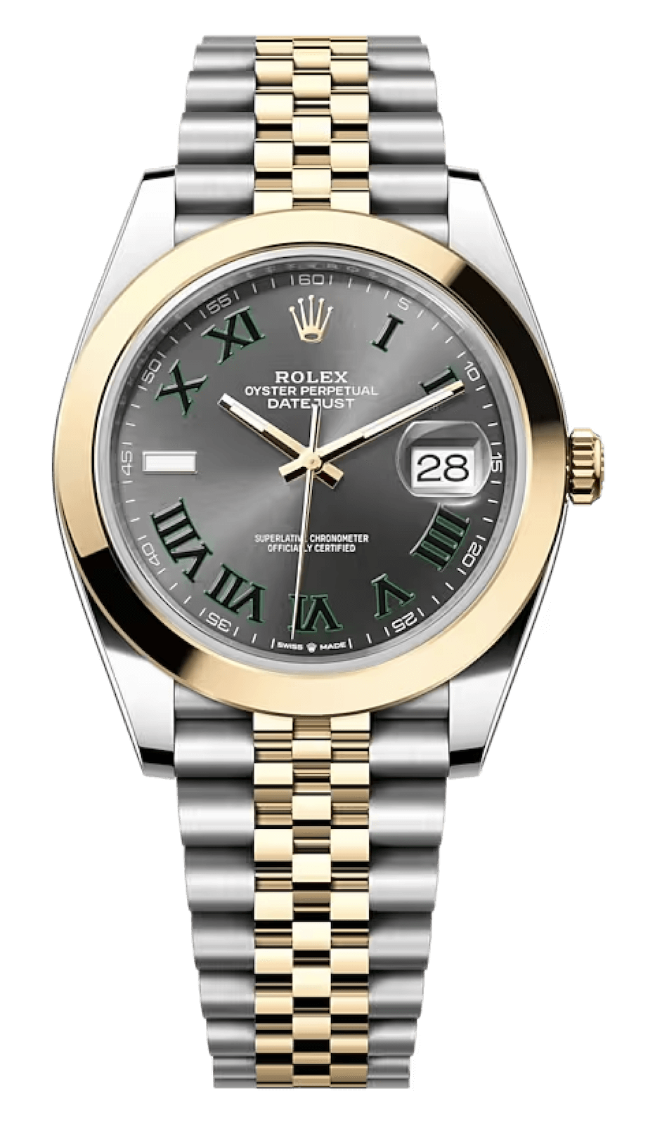 Rolex Datejust 41 Yellow Rolesor Slate Roman Smooth Jubilee Men’s Watch (126303)