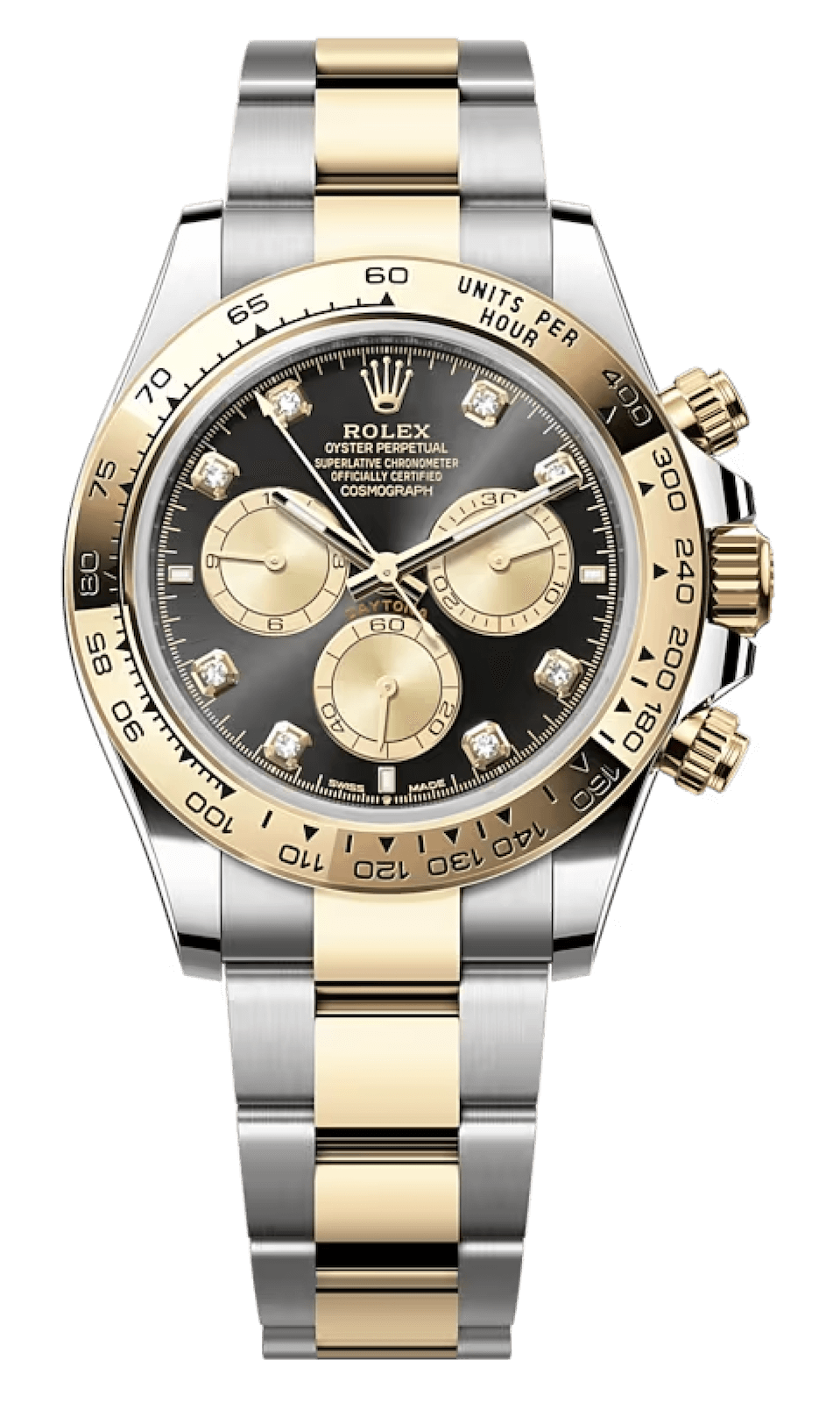 Rolex Cosmograph Daytona Yellow Rolesor Diamond Black Oyster Men’s Watch (126503)