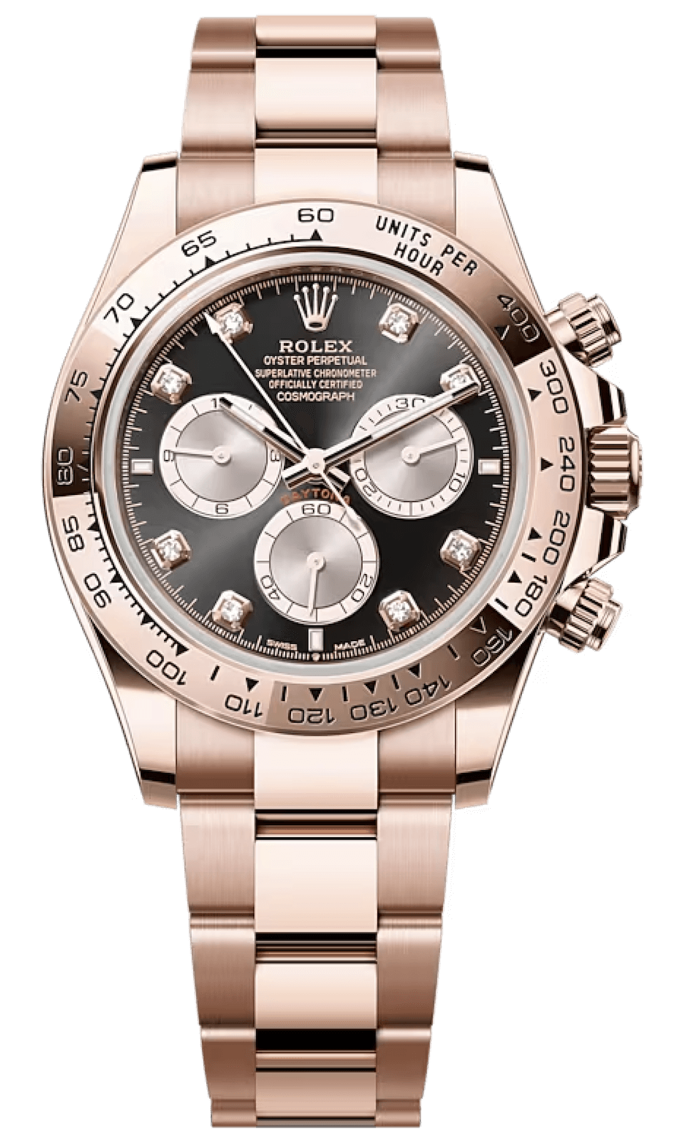 Rolex Cosmograph Daytona Everose Gold Black Oyster Diamond Men’s Watch (126505)