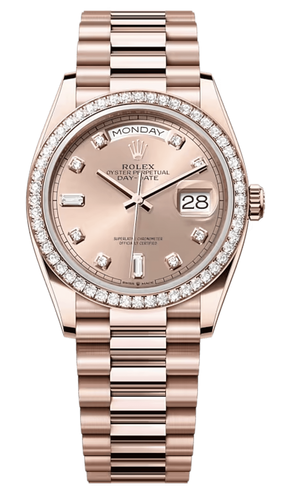 Rolex Day-Date 36 Everose Gold & Diamond President Rosé Unisex Watch (128345)
