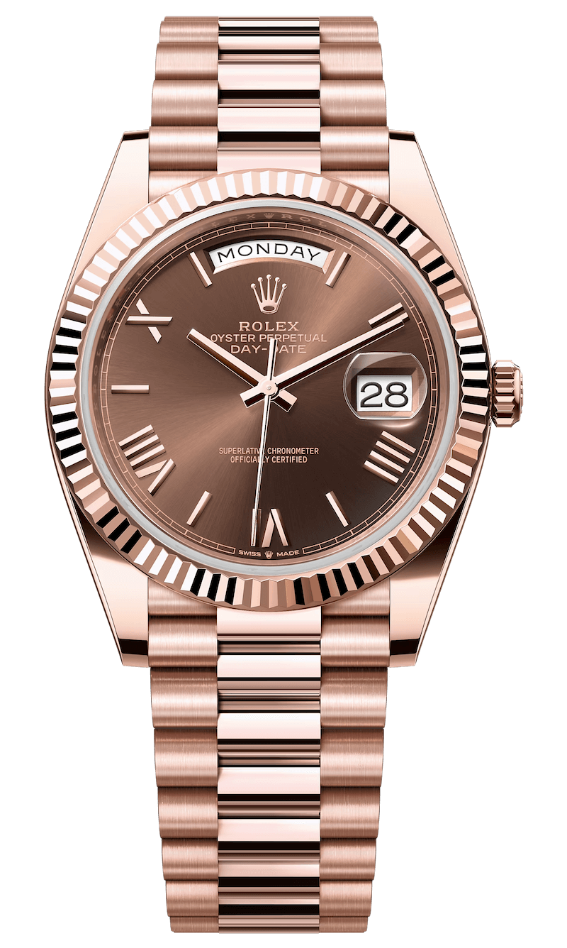 Rolex Day-Date 40 Everose Gold Chocolate Roman President Men’s Watch (228235)