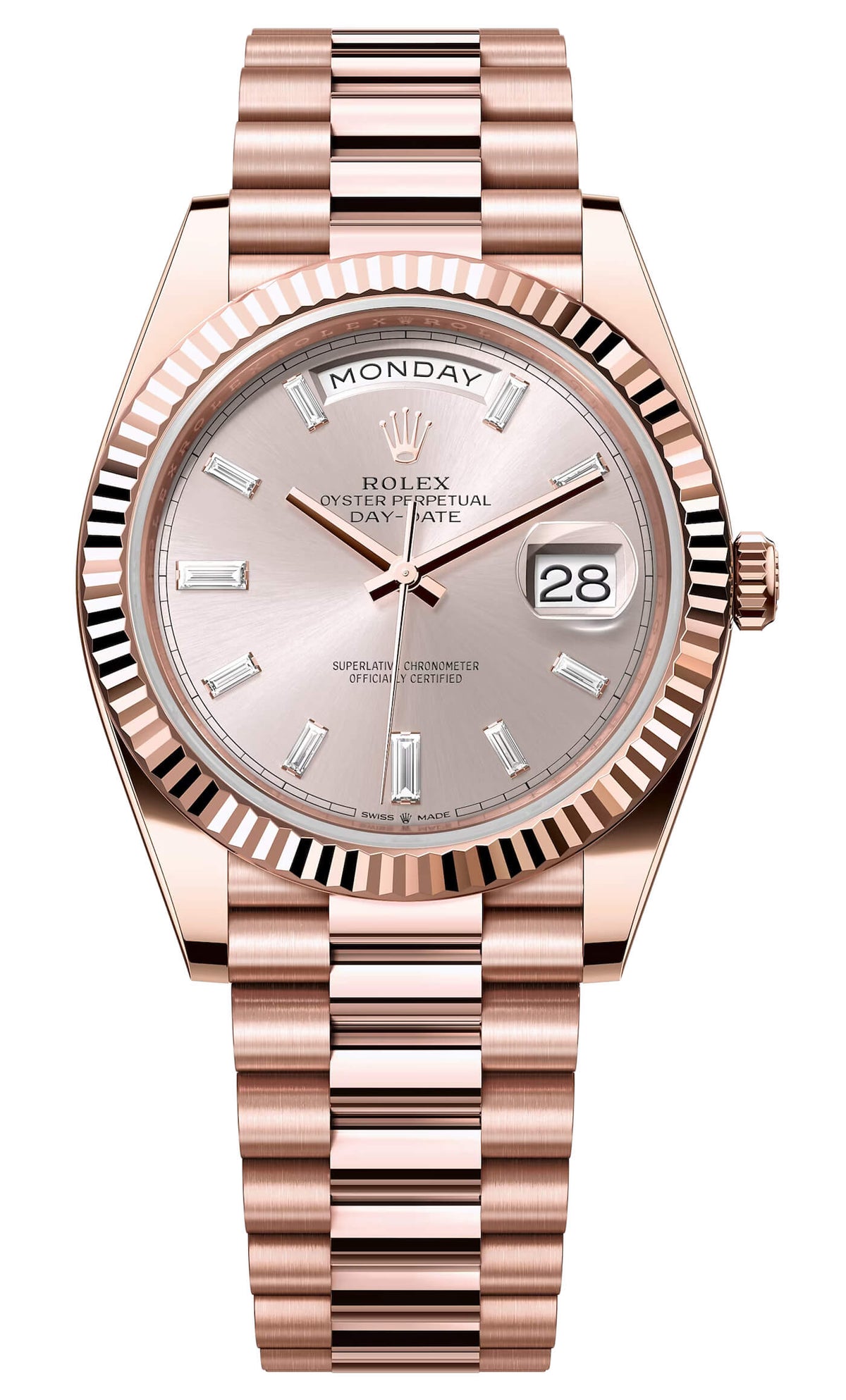 Rolex Day-Date 40 Everose Gold Diamond Sundust President Men’s Watch (228235)