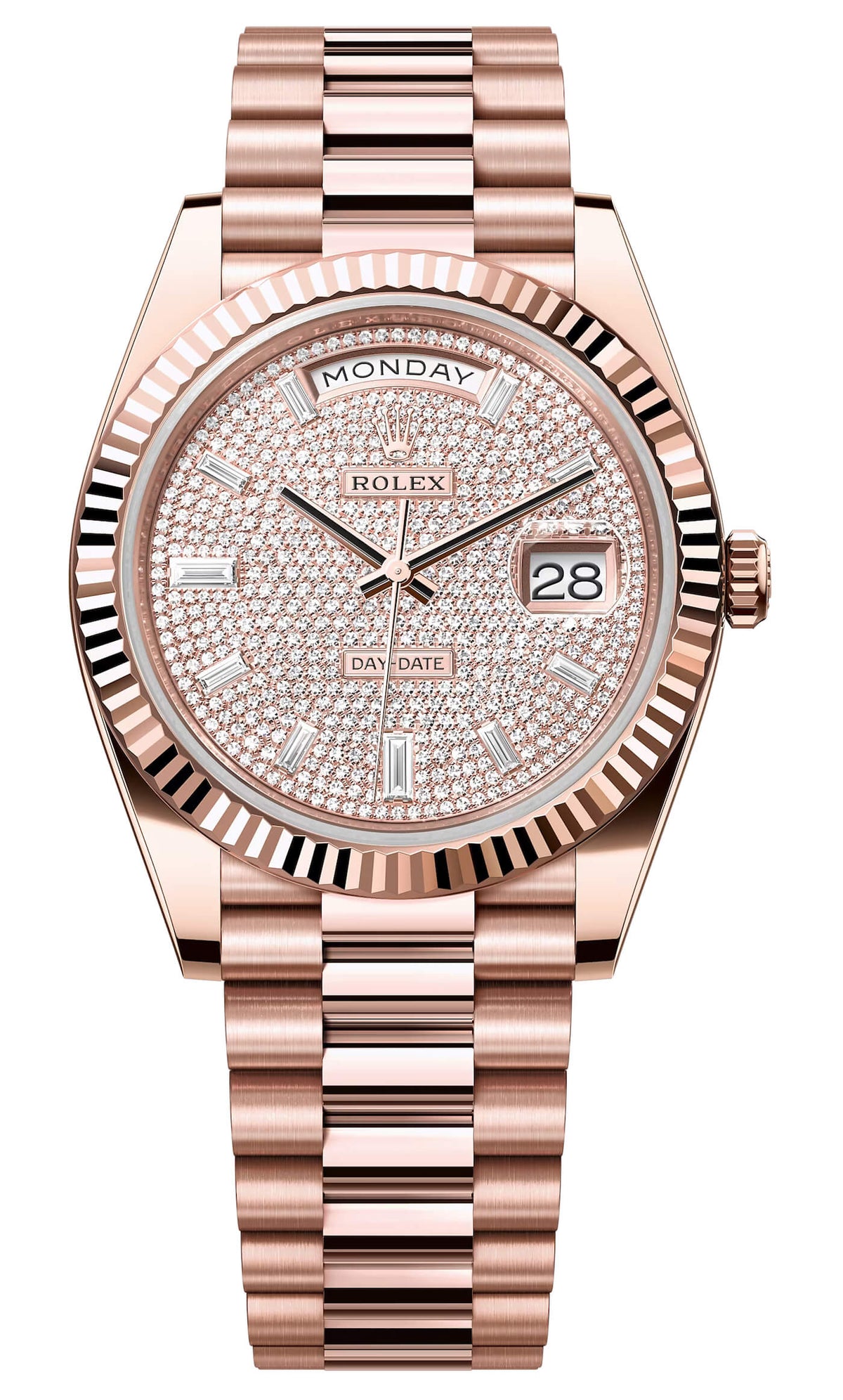 Rolex Day-Date 40 Everose Gold Diamond President Men’s Watch (228235)