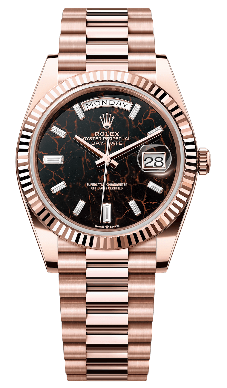Rolex Day-Date 40 Everose Gold Eisenkiesel Diamond President Men’s Watch (228235)