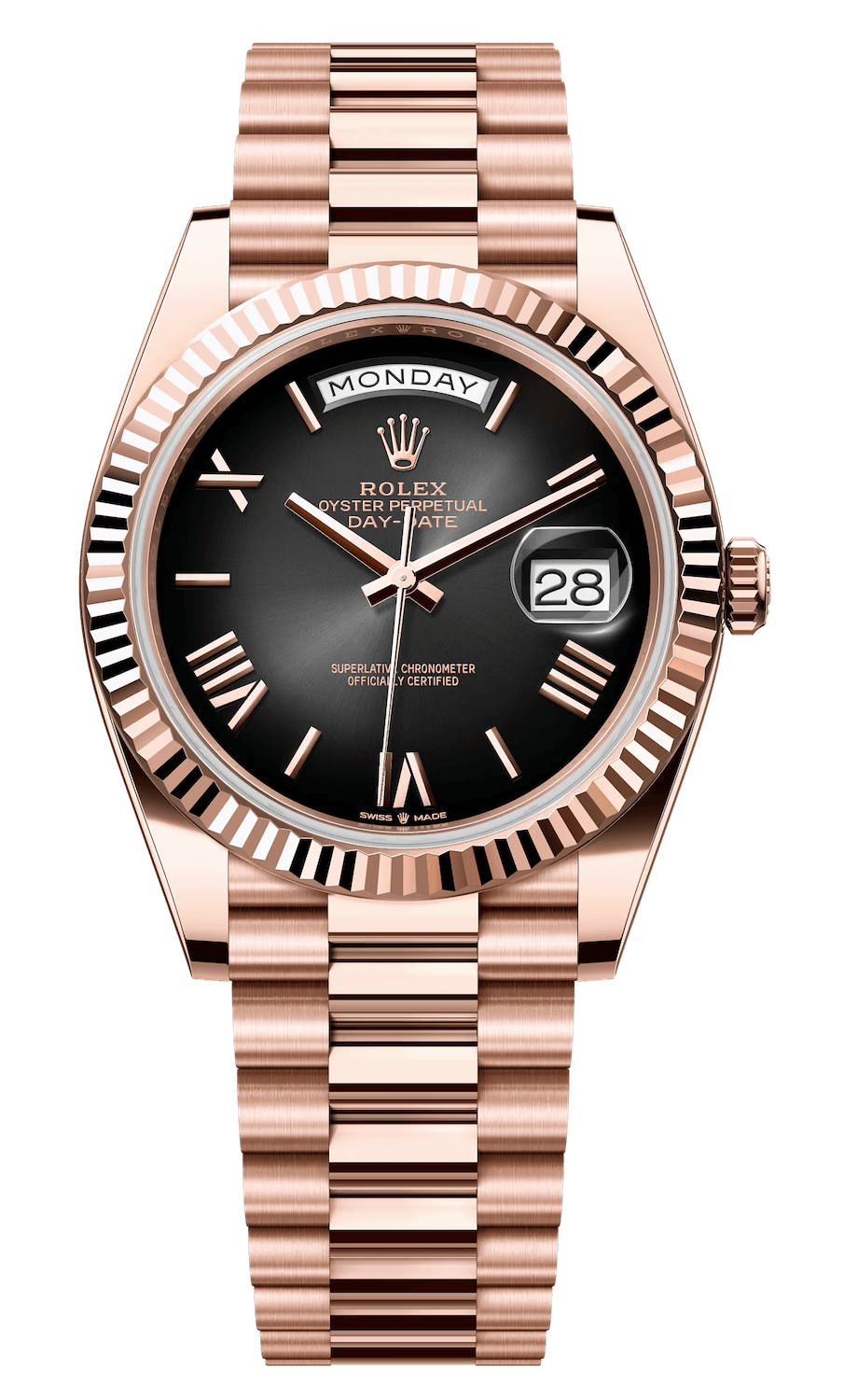 Rolex Day-Date 40 Everose Gold Slate Ombre Roman President Men’s Watch (228235)