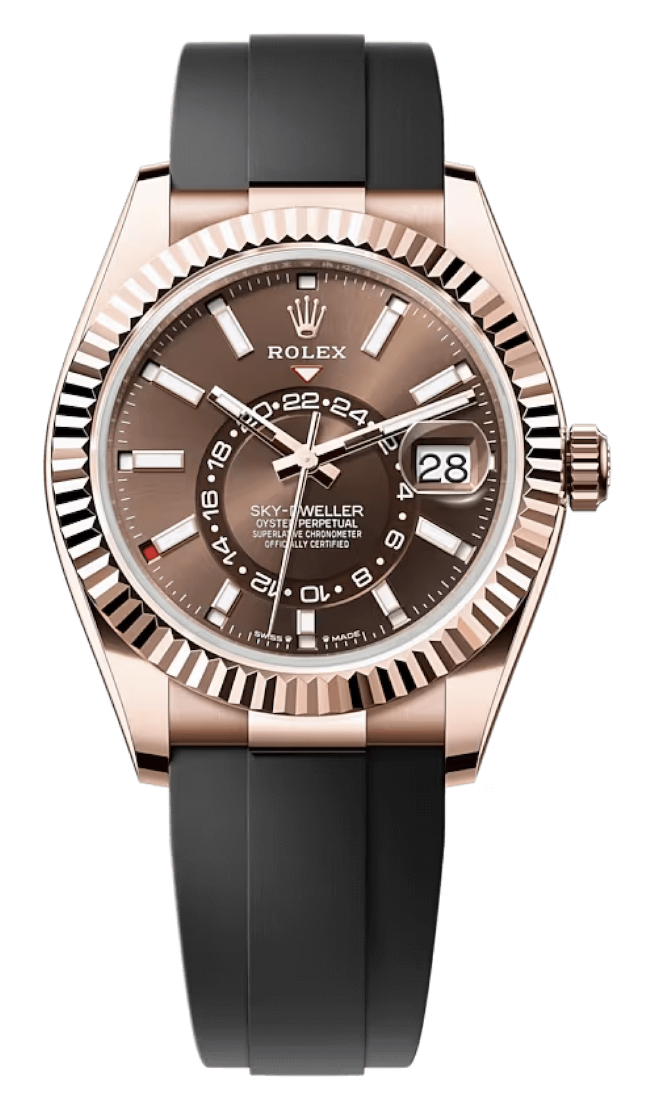 Rolex Sky-Dweller Everose Gold Chocolate Oysterflex Men’s Watch (336235)