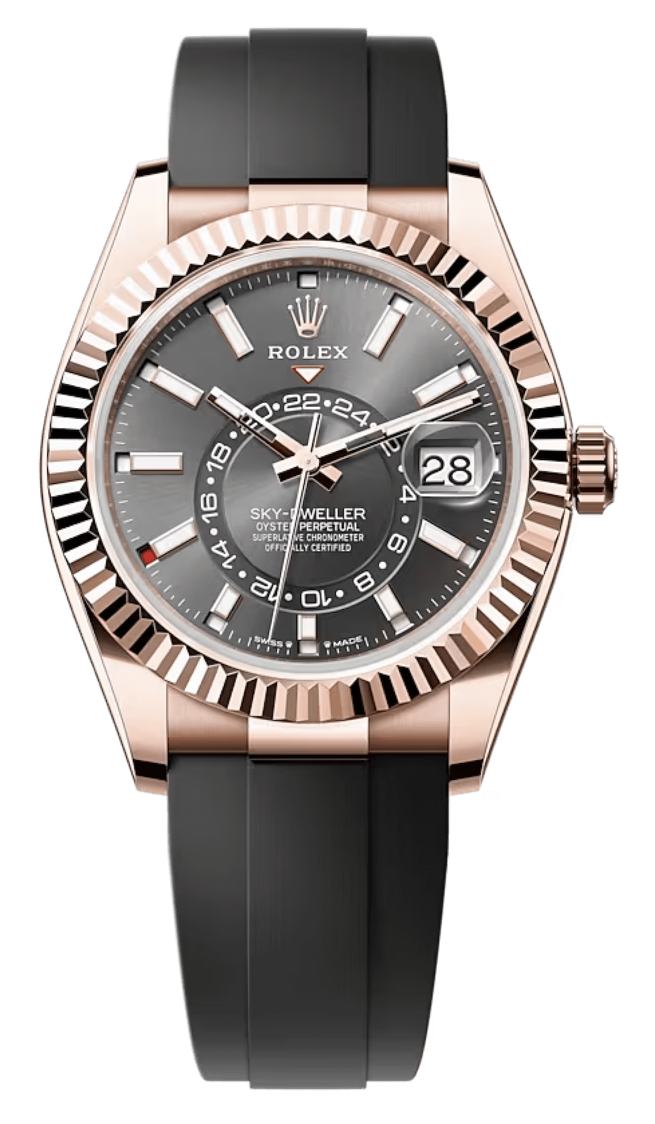 Rolex Sky-Dweller Everose Gold Slate Oysterflex Men’s Watch (336235)