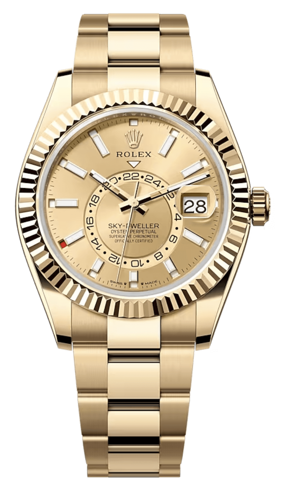 Rolex Sky-Dweller Champagne Yellow Gold Oyster Men’s Watch (336938)
