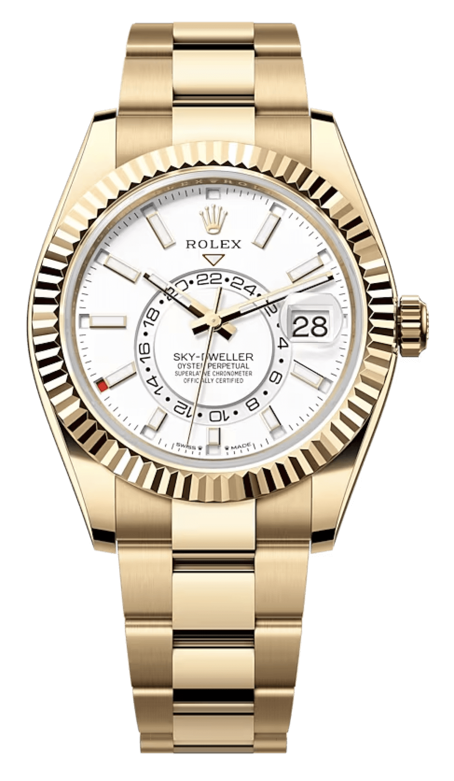 Rolex Sky-Dweller Intense White Yellow Gold Oyster Men’s Watch (336938)