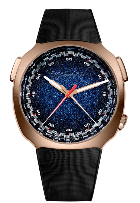 H. Moser & Cie. Streamliner Flyback Chronograph Rose Gold Frosted Funky Blue Fumé (6907-0402)