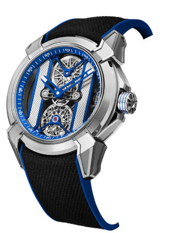 Jacob & Co. Epic X Tourbillon Khabib Titanium Blue on Strap (EX111.20.AA.AA)