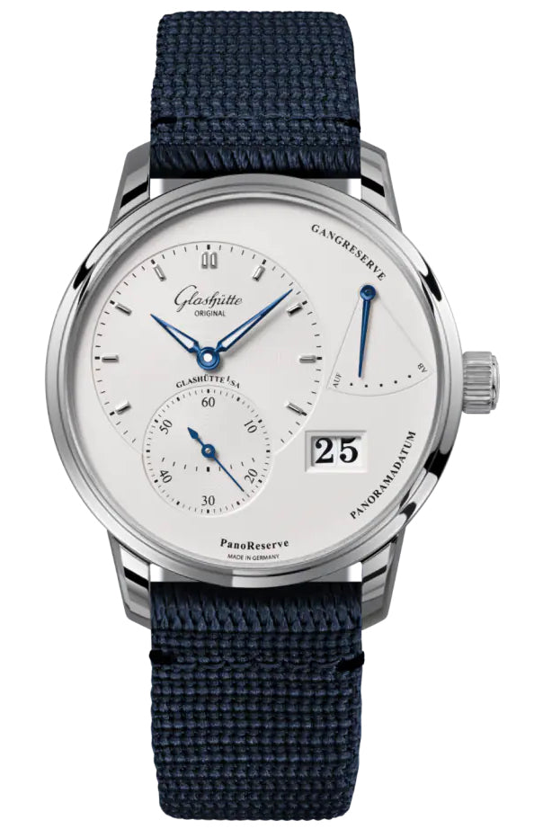 Glashütte Original PanoReserve 40mm Opaline Blue Fabric (1-65-01-22-12-64)