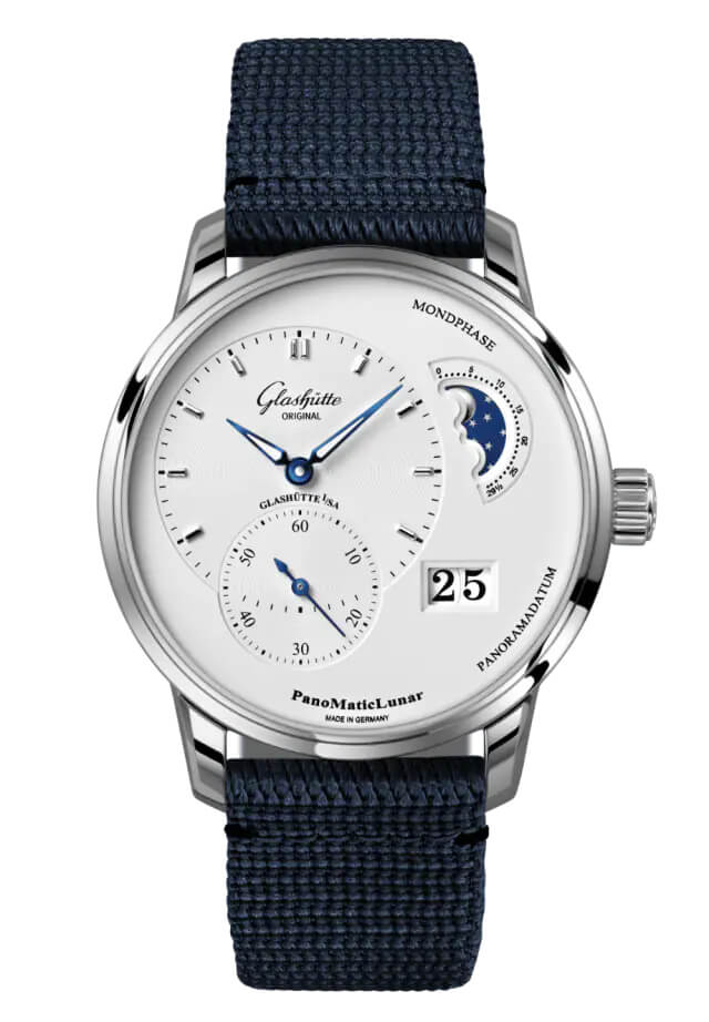 Glashütte Original PanoMaticLunar 40mm Opaline Blue Fabric (1-90-02-42-32-64)