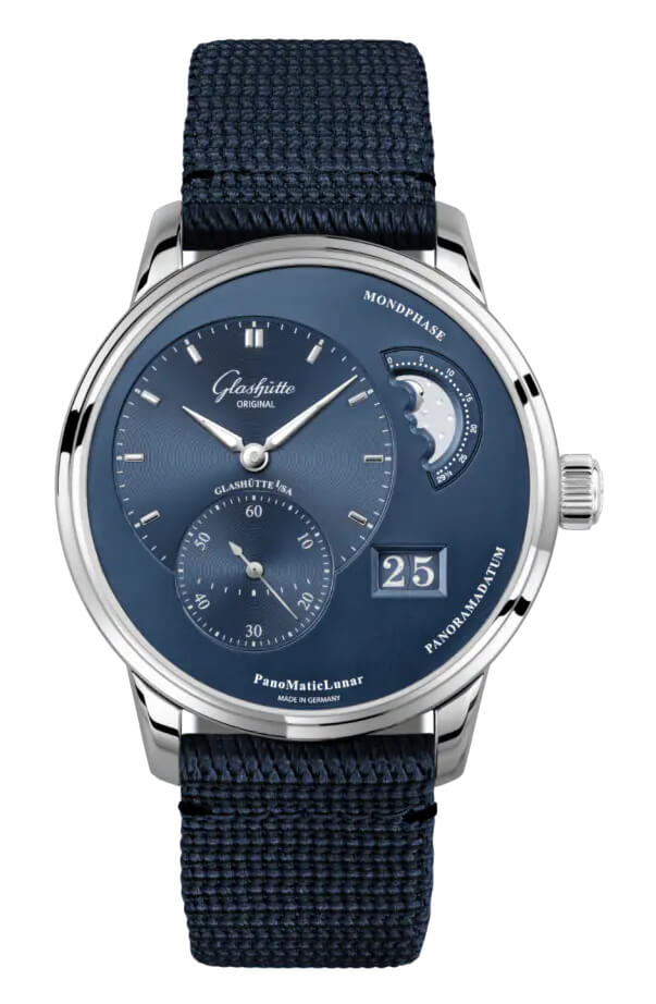 Glashütte Original PanoMaticLunar 40mm Steel Blue Fabric (1-90-02-46-32-64)