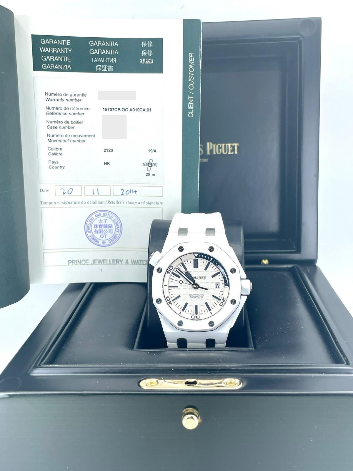 Audemars Piguet White Ceramic Diver On Rubber 15707cb.oo.a010ca.01