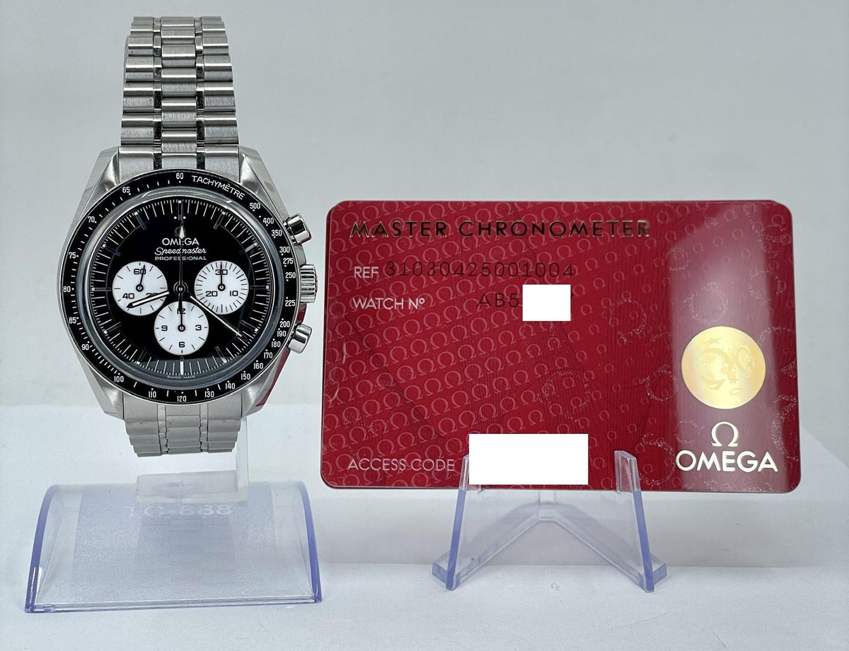 Omega SS Speedmaster Prof Moon Watch 422 Black Bz Black Dial SS Bracelet 31030425001004