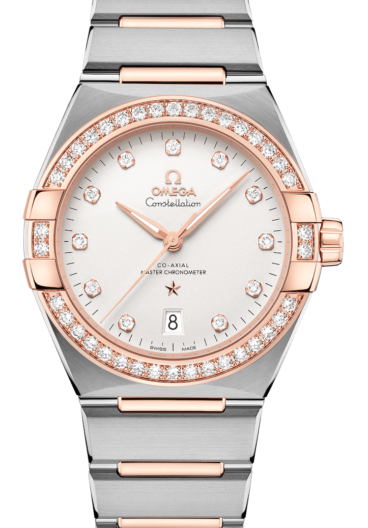 Omega Constellation Co-Axial Master Chronometer 39mm Sedna Gold Steel Diamond Men’s Watch