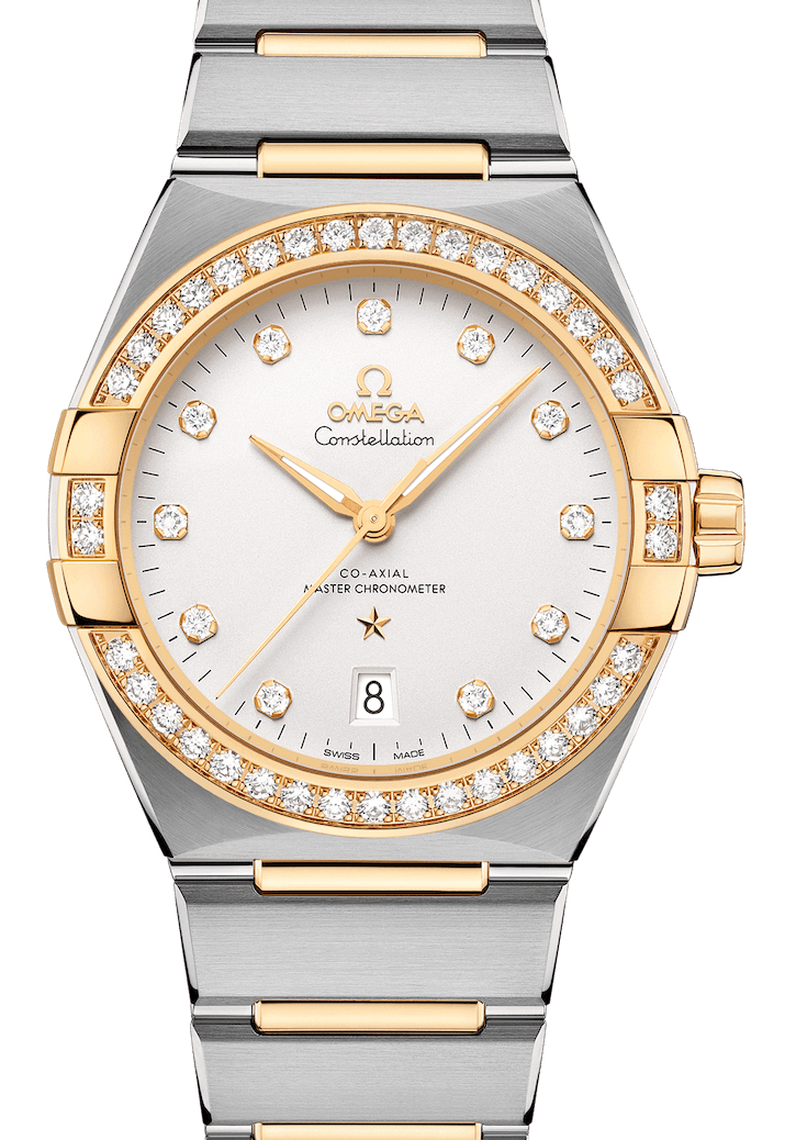 Omega Constellation Co-Axial Master Chronometer 39mm Yellow Gold Steel Diamond Men’s Watch