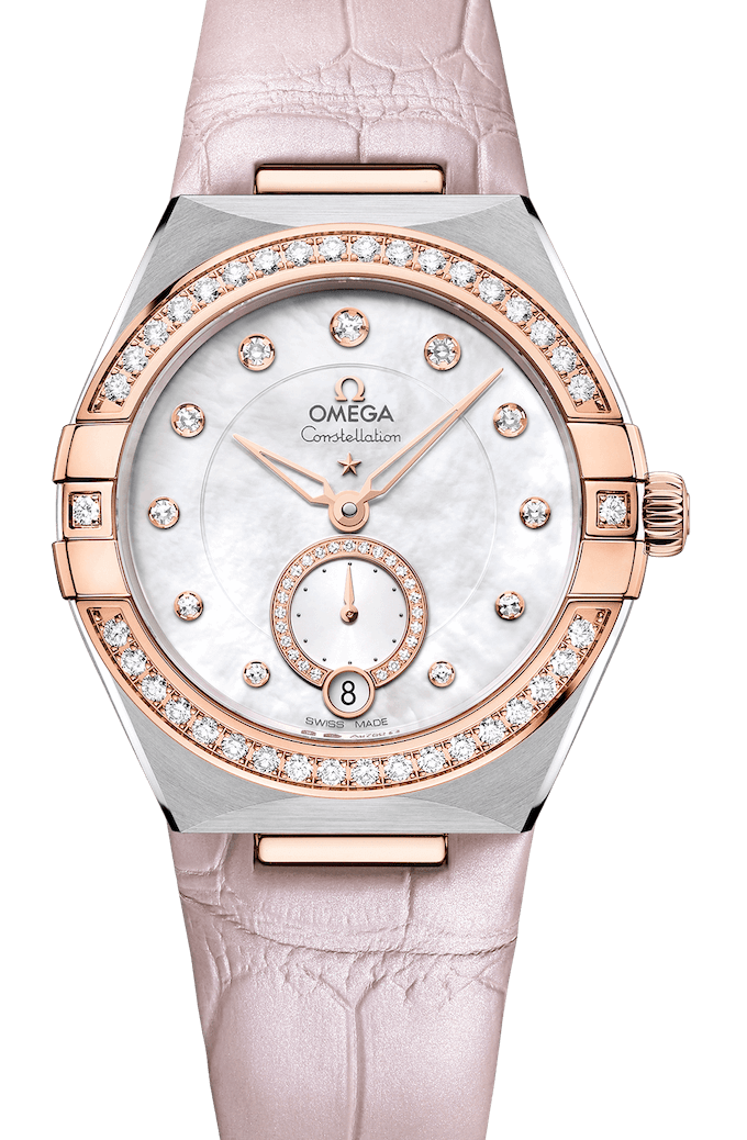 Omega Constellation Co-Axial Master Chronometer Small Seconds 34mm Diamond Pink Ladies Watch