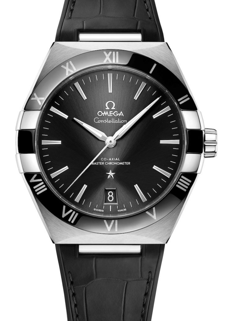 Omega Constellation Co-Axial Master Chronometer 41mm Steel Black Alligator Men’s Watch