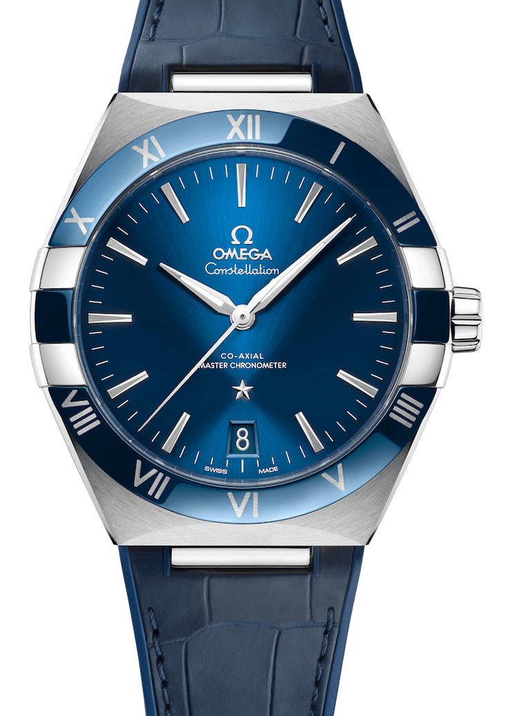 Omega Constellation Co-Axial Master Chronometer 41mm Steel Blue Alligator Men’s Watch