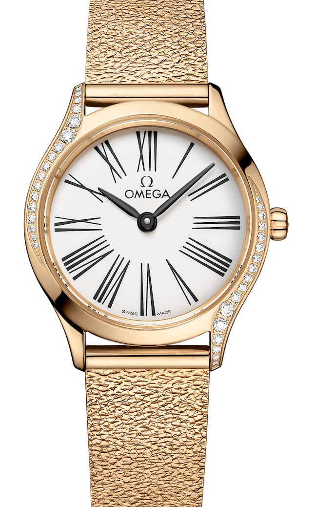 Omega De Ville Mini Tresor Quartz 26mm Moonshine Gold Mesh Ladies Watch