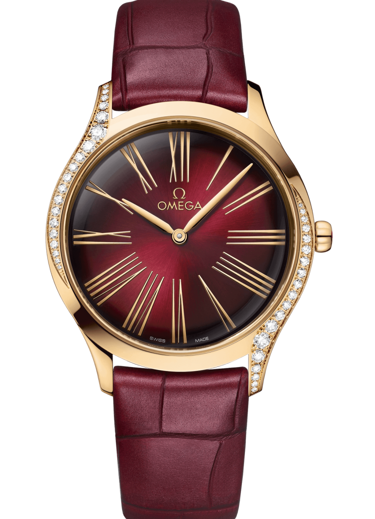 Omega De Ville Tresor Quartz 36mm Red Leather Ladies Watch