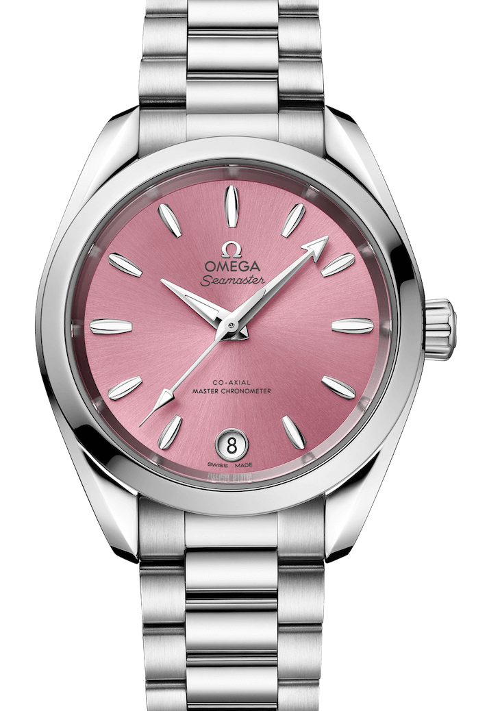 Omega Seamaster Aqua Terra Shades Co-Axial Master Chronometer 34mm Shell Pink Ladies Watch
