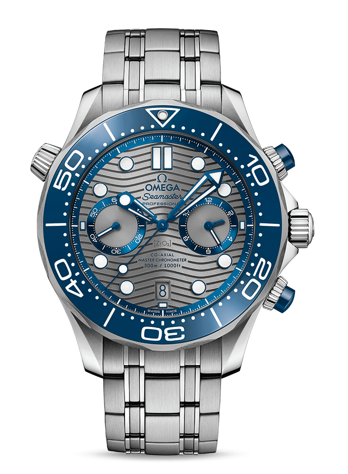 Omega Seamaster Diver 300M Co-Axial Master Chronometer Chronograph Steel Blue Men’s Watch