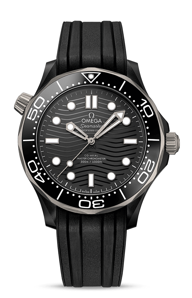 Omega Seamaster Diver 300M Co-Axial Master Chronometer Black Ceramic Rubber Men’s Watch